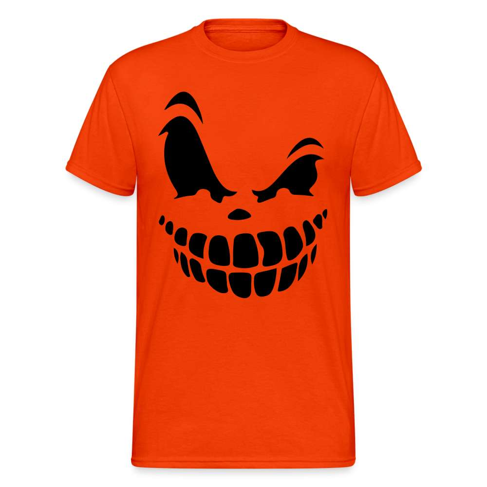 Halloween Shirt Kürbis Gesicht Lustiges Kostüm T-Shirt - kräftig Orange