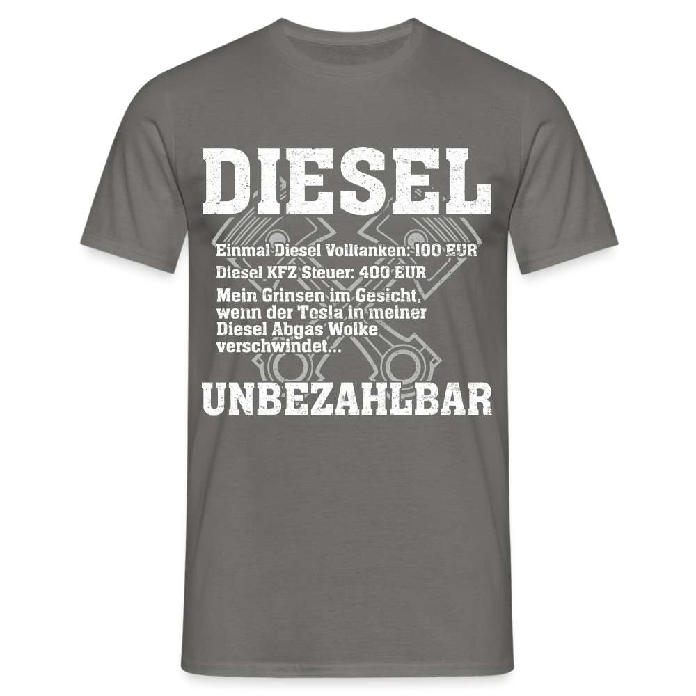 Diesel statt Elektro Shirt Diesel Unbezahlbar Lustiges T-Shirt - Graphit