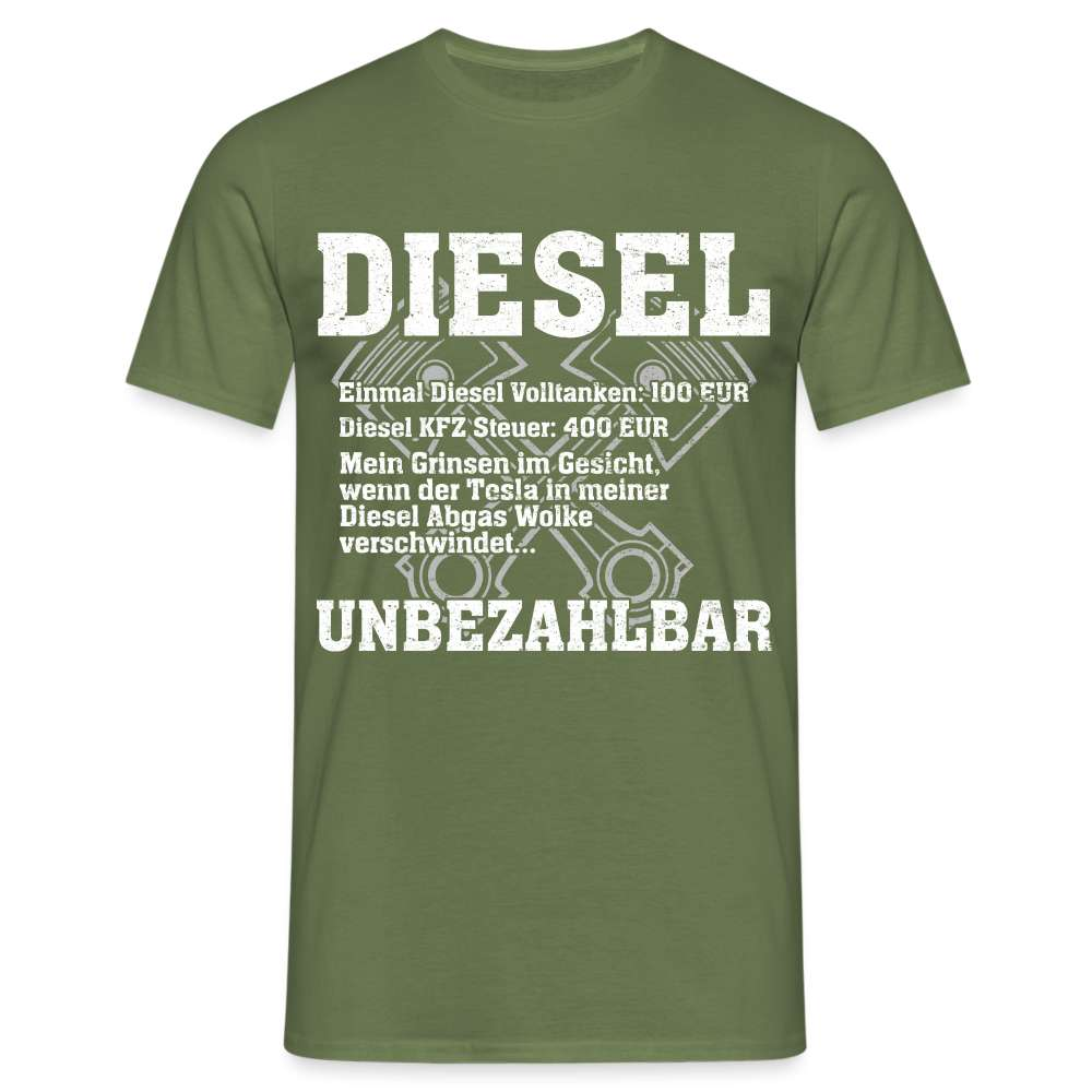 Diesel statt Elektro Shirt Diesel Unbezahlbar Lustiges T-Shirt - Militärgrün