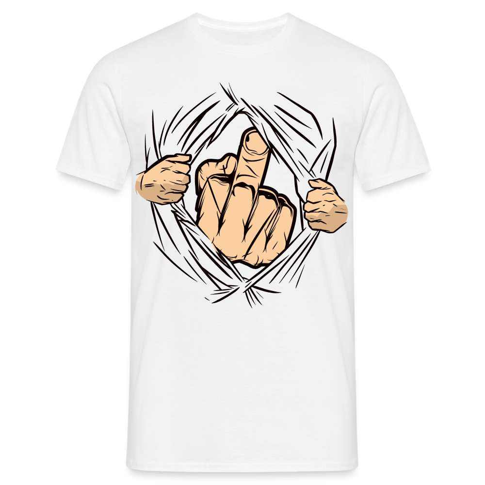 Mittelfinger Shirt Der Super Mittelfinger Lustiges T-Shirt - weiß