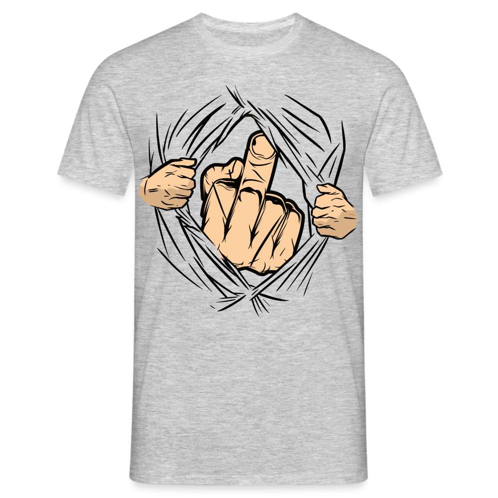 Mittelfinger Shirt Der Super Mittelfinger Lustiges T-Shirt - Grau meliert