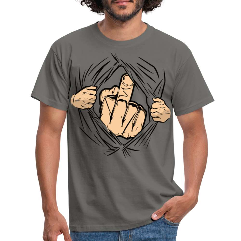 Mittelfinger Shirt Der Super Mittelfinger Lustiges T-Shirt - Graphit