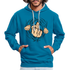 Mittelfinger Hoodie Der Super Mittelfinger Lustiger Hoodie - Pfauenblau/Grau meliert