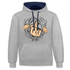 Mittelfinger Hoodie Der Super Mittelfinger Lustiger Hoodie - Grau meliert/Navy