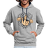 Mittelfinger Hoodie Der Super Mittelfinger Lustiger Hoodie - Grau meliert/Navy