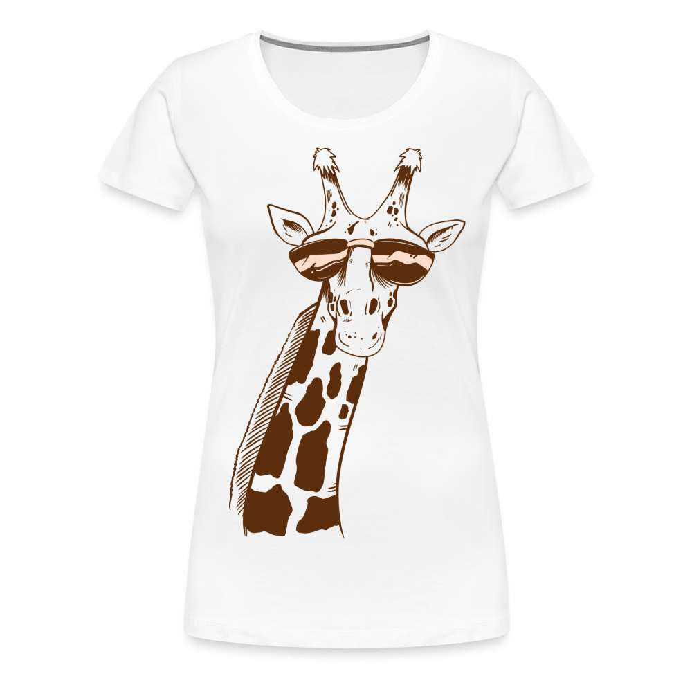 Coole Giraffe mit Sonnenbrille Sommer Frauen Premium T-Shirt - weiß