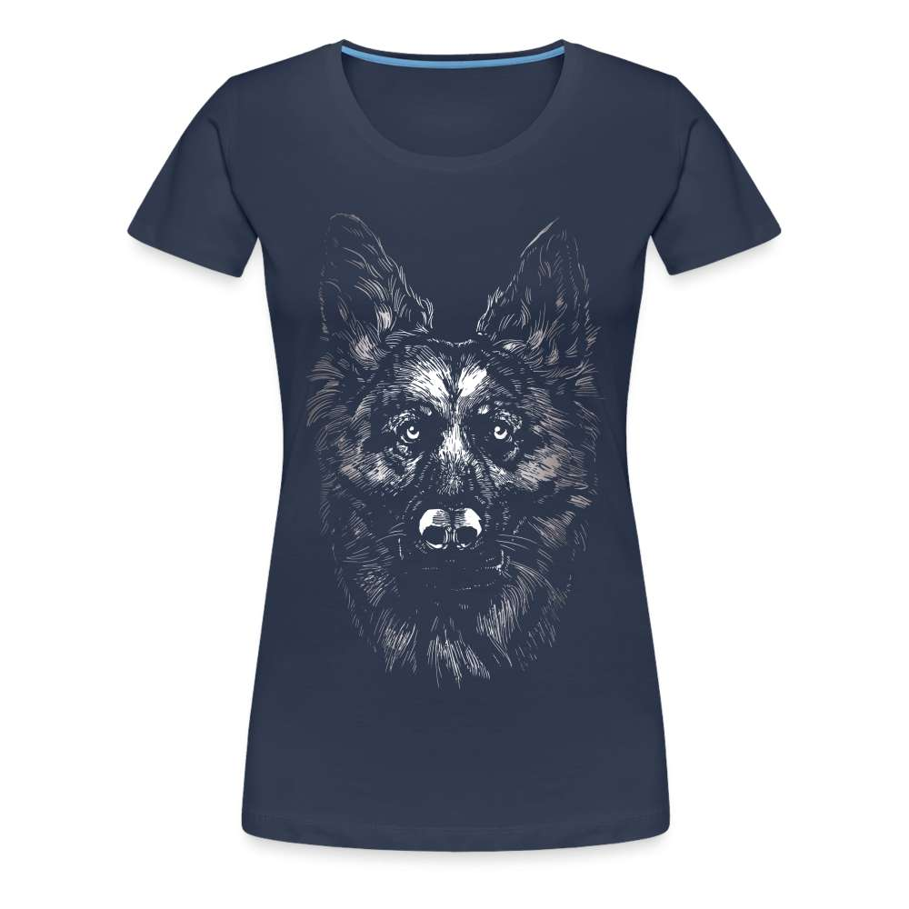 Deutscher Schäferhund Hundeliebhaber Geschenk Frauen Premium T-Shirt - Navy