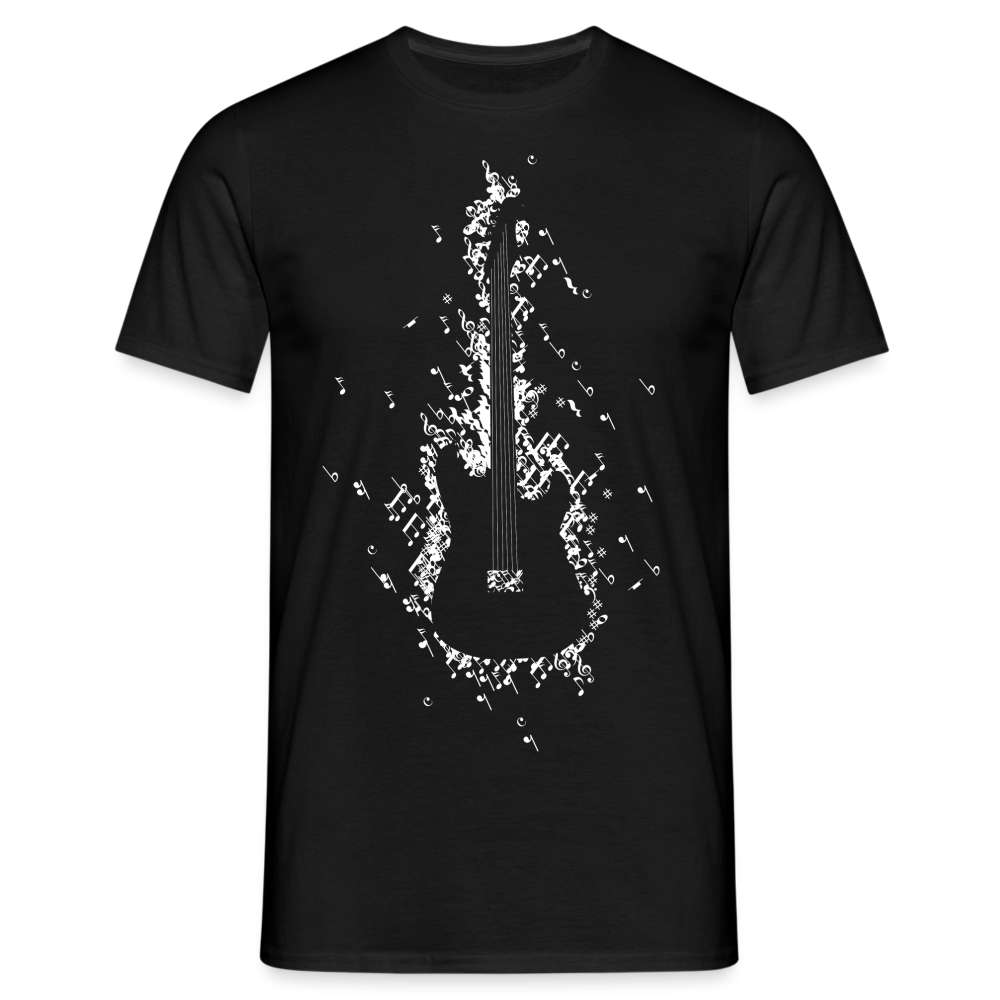 Gitarrist E-Gitarre aus Noten T-Shirt - Schwarz