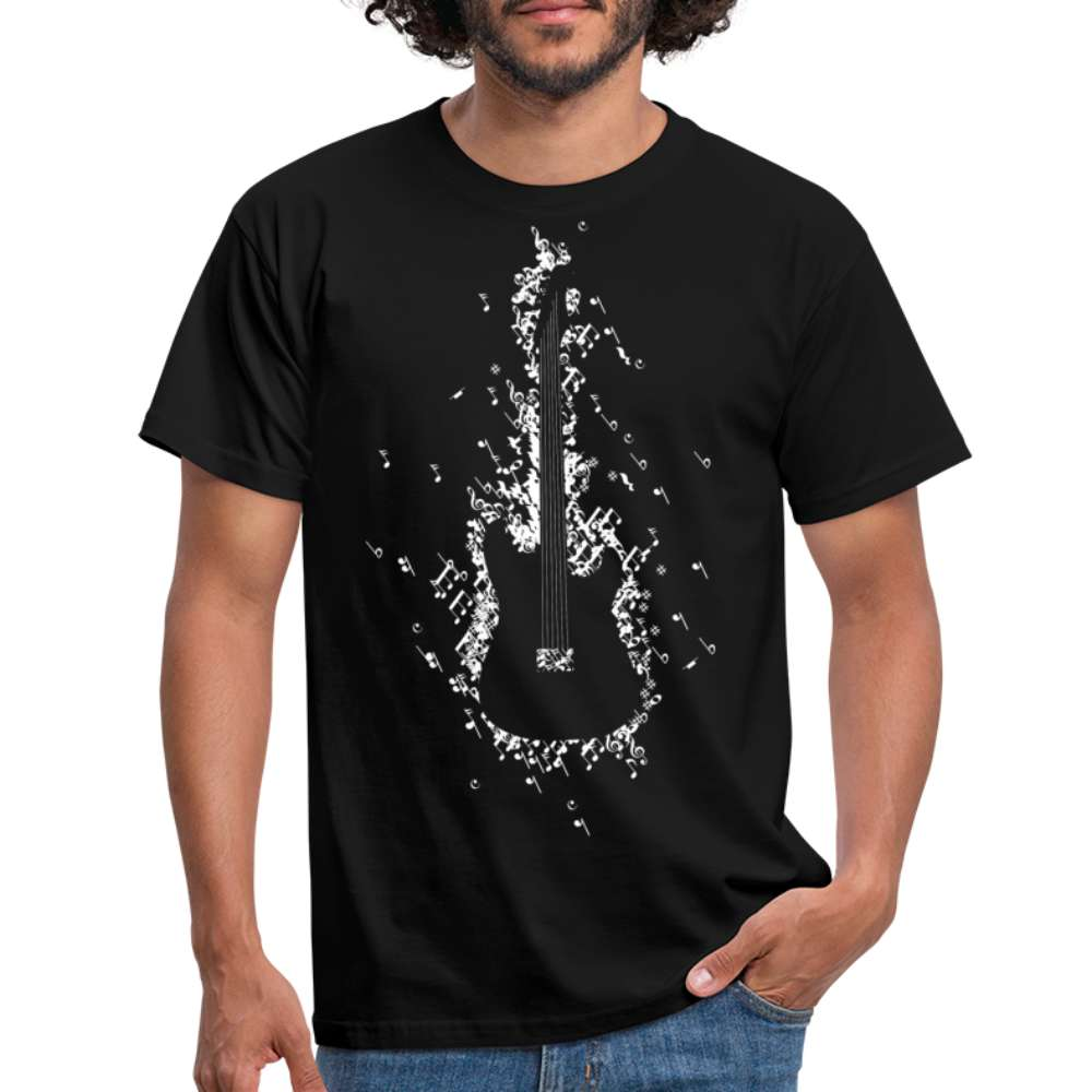 Gitarrist E-Gitarre aus Noten T-Shirt - Schwarz