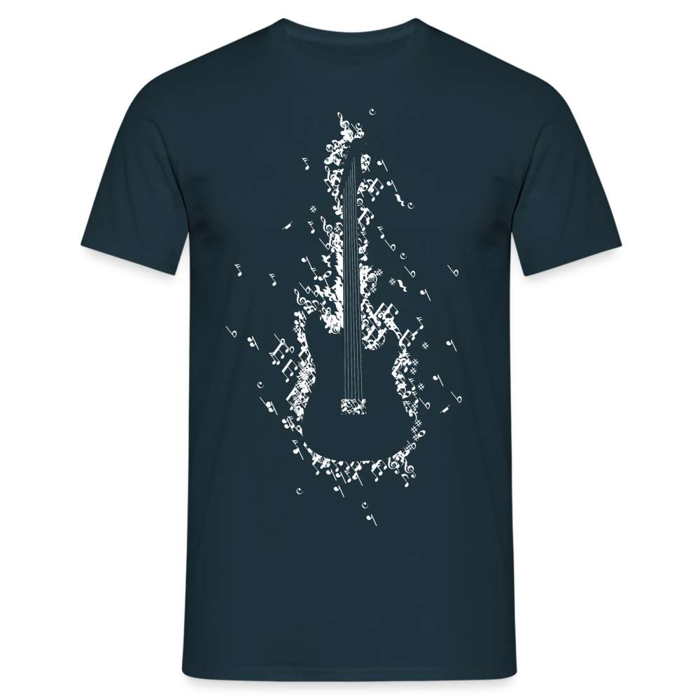 Gitarrist E-Gitarre aus Noten T-Shirt - Navy