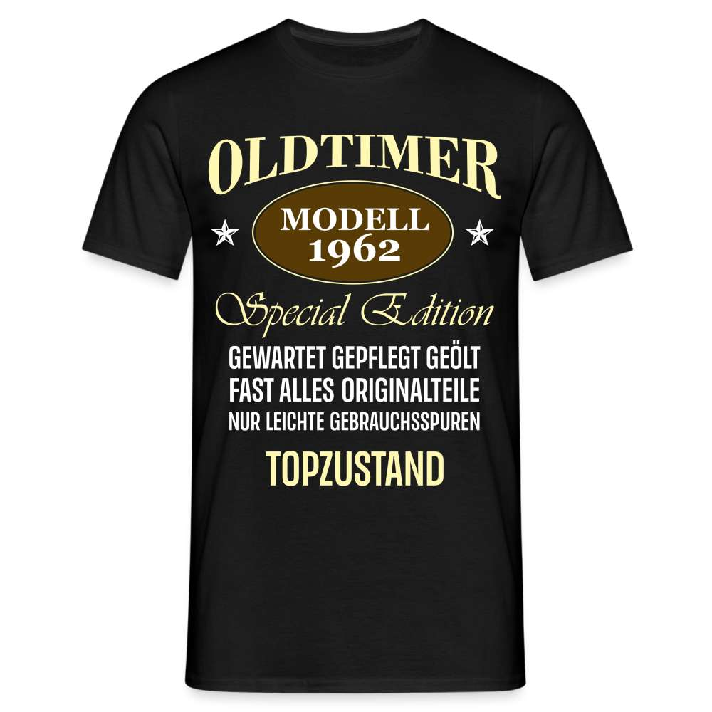 60. Geburtstag Oldtimer Modell 1962 Geschenk T-Shirt - Schwarz
