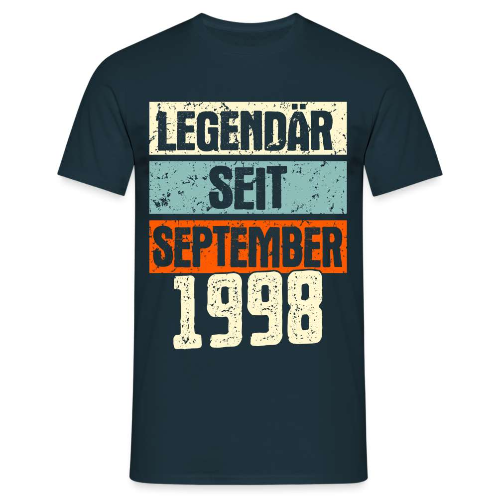 Geburtstags Shirt Legendär seit September 1998 Geschenk T-Shirt - Navy