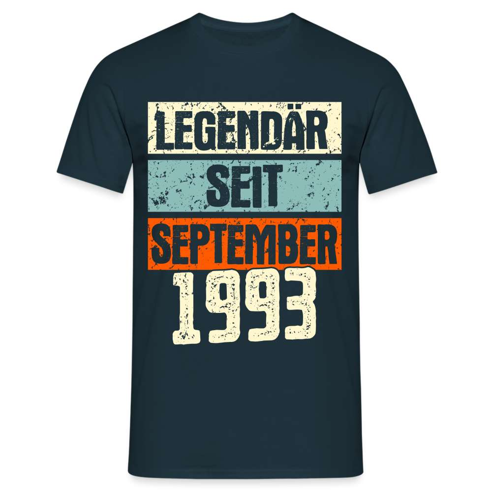 Geburtstags Shirt Legendär seit September 1993 Geschenk T-Shirt - Navy