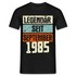 Geburtstags Shirt Legendär seit September 1985 Geschenk T-Shirt - Schwarz