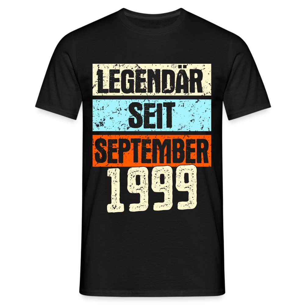 Geburtstags Shirt Legendär seit September 1999 Geschenk T-Shirt - Schwarz