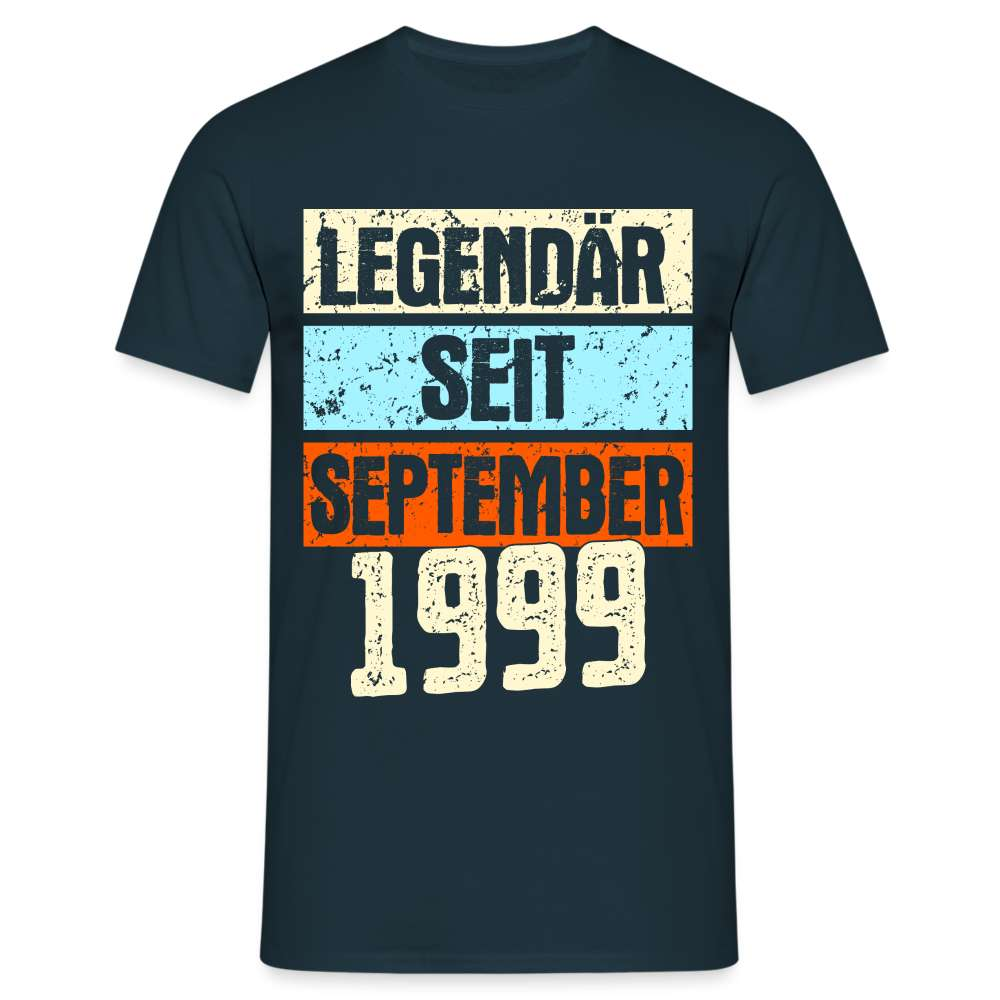 Geburtstags Shirt Legendär seit September 1999 Geschenk T-Shirt - Navy