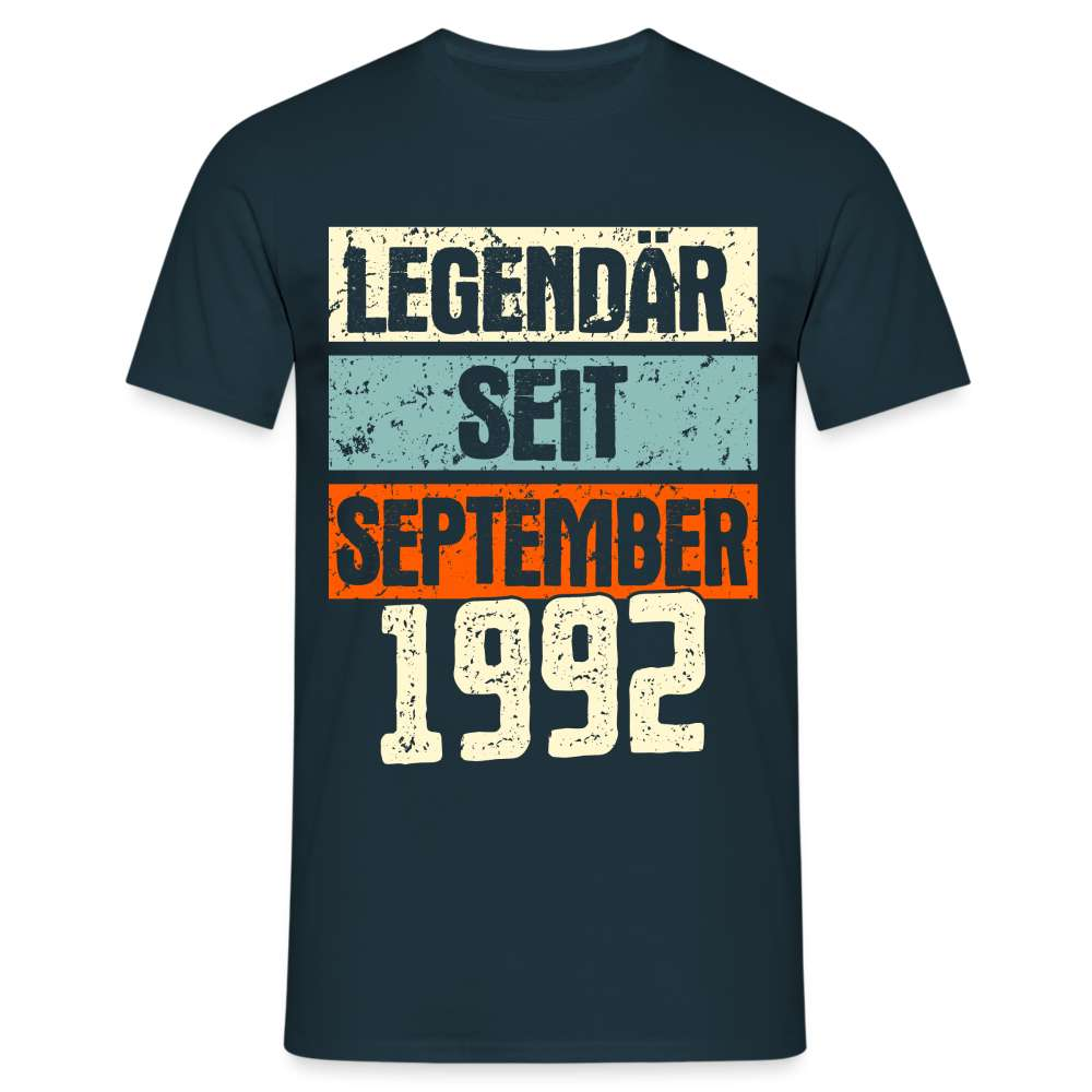 30. Geburtstags Shirt Legendär seit September 1992 Geschenk T-Shirt - Navy