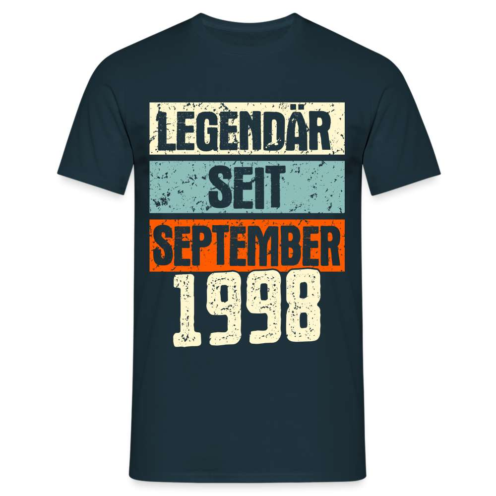 Geburtstags Shirt Legendär seit September 1998 Geschenk T-Shirt - Navy