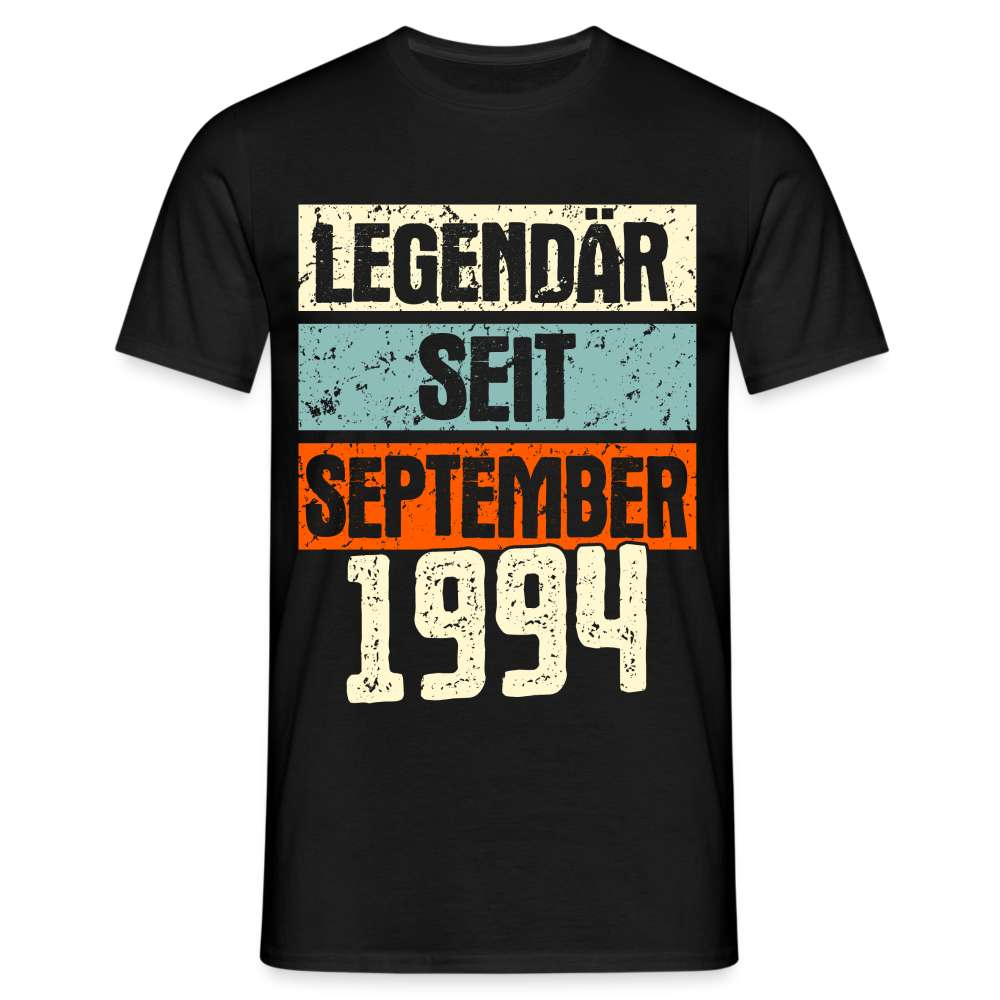 Geburtstags Shirt Legendär seit September 1994 Geschenk T-Shirt - Schwarz