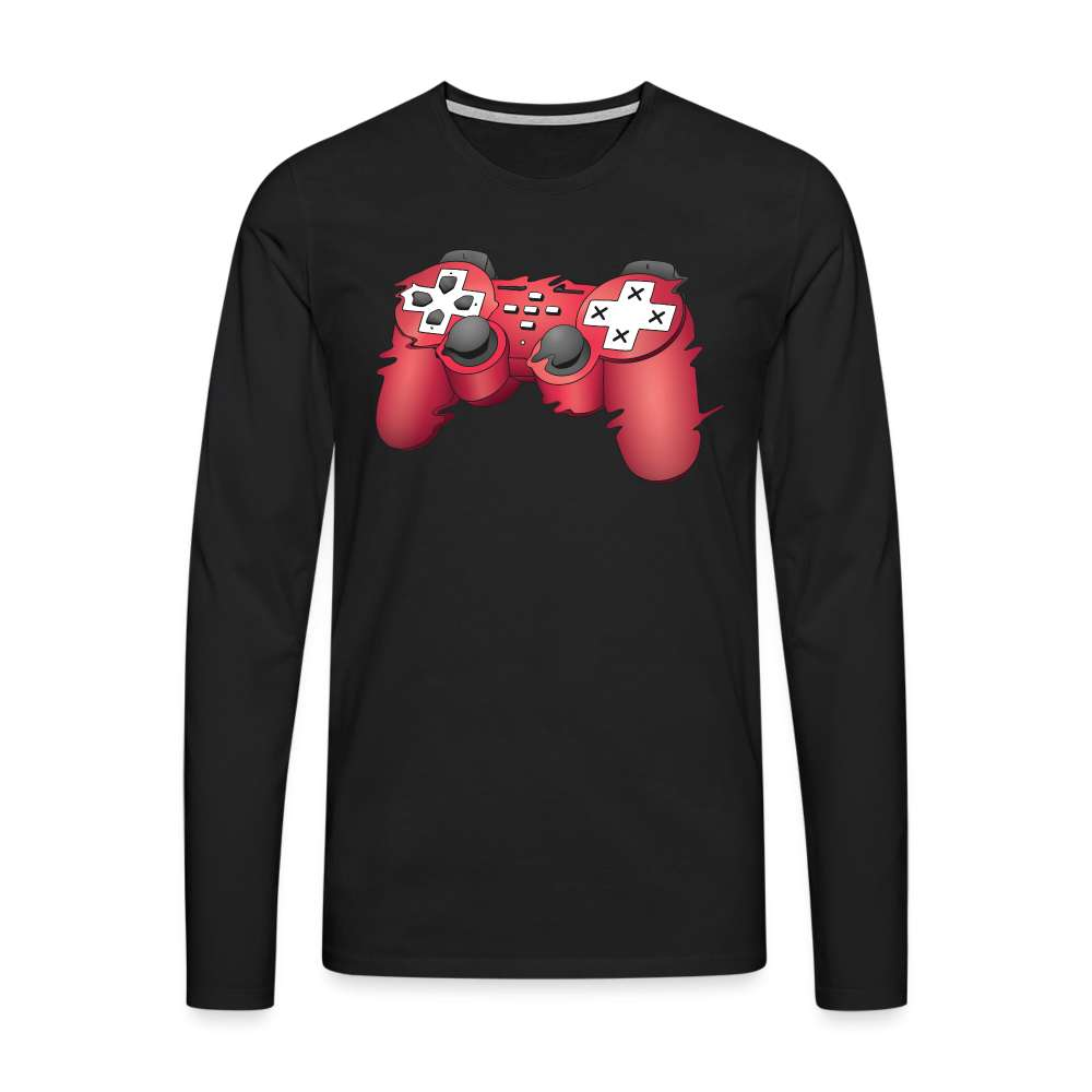 Gaming Shirt Game Controller Game Pad Lustiges Geschenk Premium Langarmshirt - Schwarz