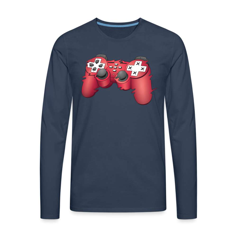 Gaming Shirt Game Controller Game Pad Lustiges Geschenk Premium Langarmshirt - Navy