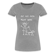 Hundeliebhaber Geschenkidee Die mit dem Hund geht Frauen Premium T-Shirt - Grau meliert
