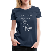 Hundeliebhaber Geschenkidee Die mit dem Hund geht Frauen Premium T-Shirt - Navy