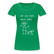 Hundeliebhaber Geschenkidee Die mit dem Hund geht Frauen Premium T-Shirt - Kelly Green