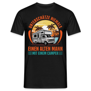 Alter Mann mit Camper Wohnmobil Womo Lustiges T-Shirt - Schwarz