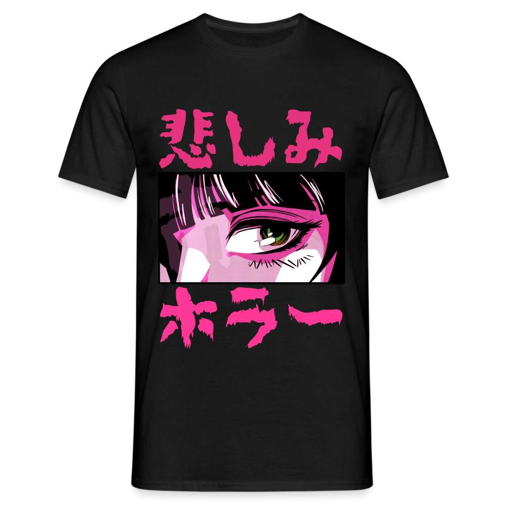 Anime Shirt Japanisch Anime Design T-Shirt - Schwarz