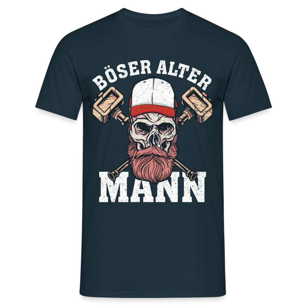 Totenkopf Böser Alter Mann Lustiges T-Shirt - Navy