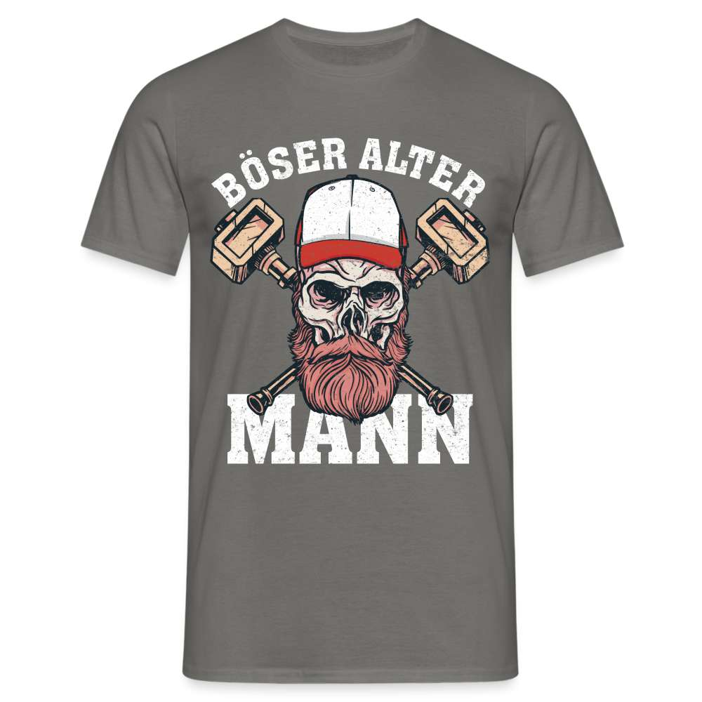 Totenkopf Böser Alter Mann Lustiges T-Shirt - Graphit