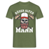 Totenkopf Böser Alter Mann Lustiges T-Shirt - Militärgrün