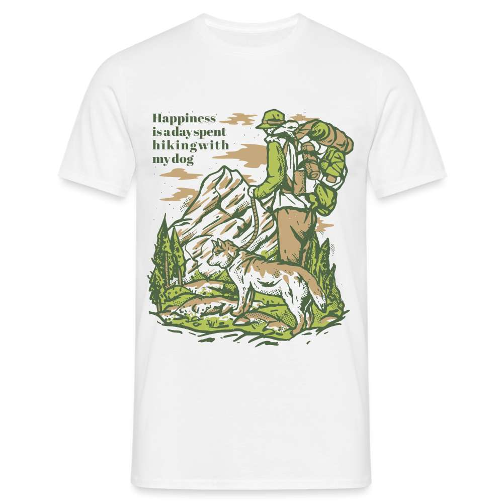 Wandern Hund Berge Bergmenschen T-Shirt - weiß