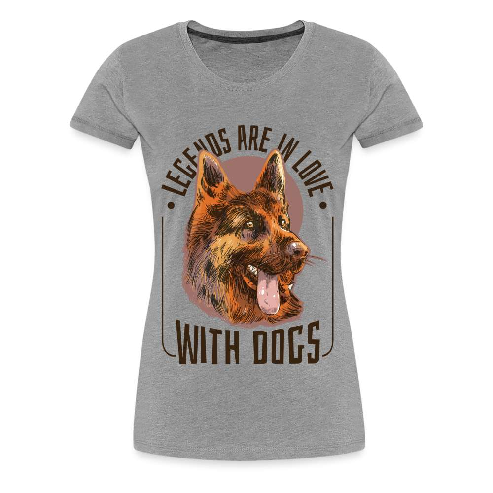 Hundeliebhaberin Schäferhund Frauen Premium T-Shirt - Grau meliert