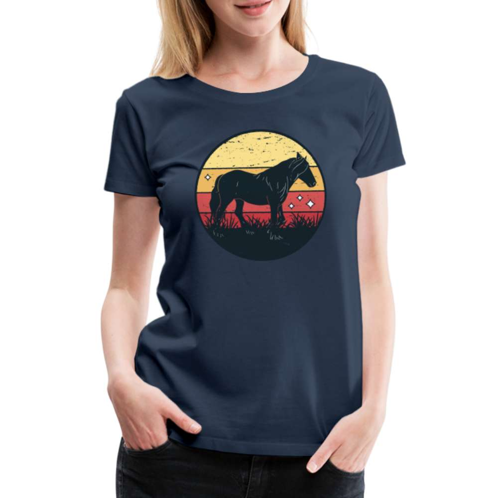 Pferd Pferdeliebhaberin Frauen Premium T-Shirt - Navy