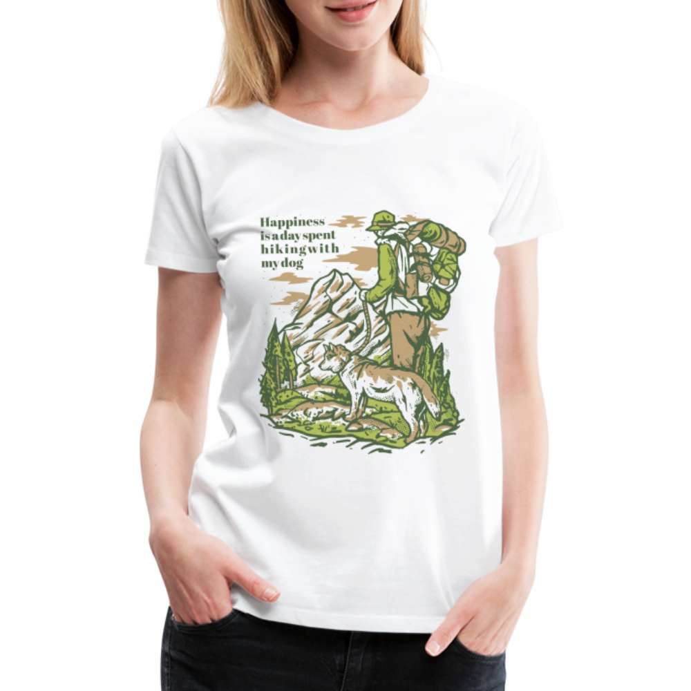 Wandern Berge Hund Frauen Premium T-Shirt - weiß