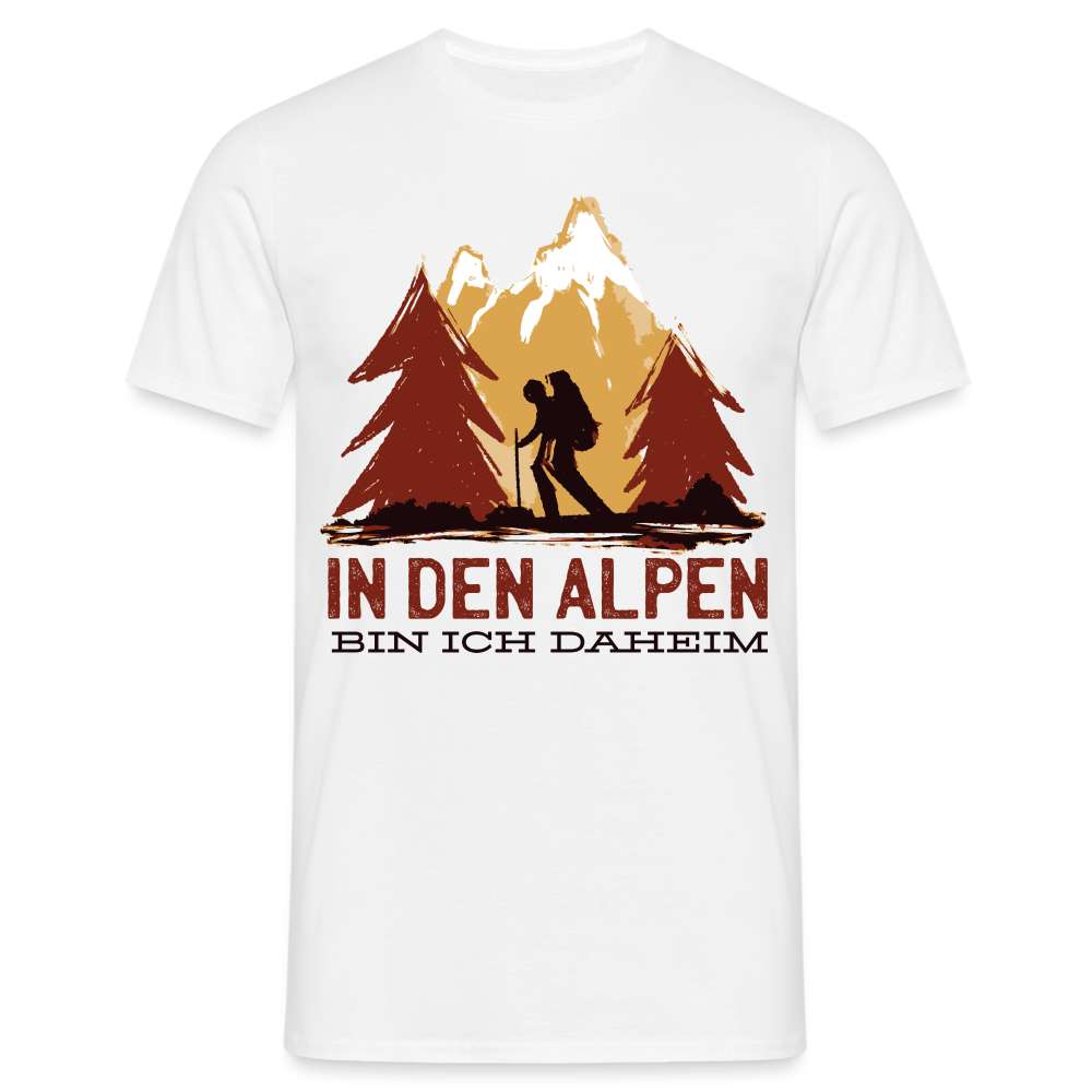 Bergmenschen in den Alpen bin ich daheim Männer T-Shirt - weiß