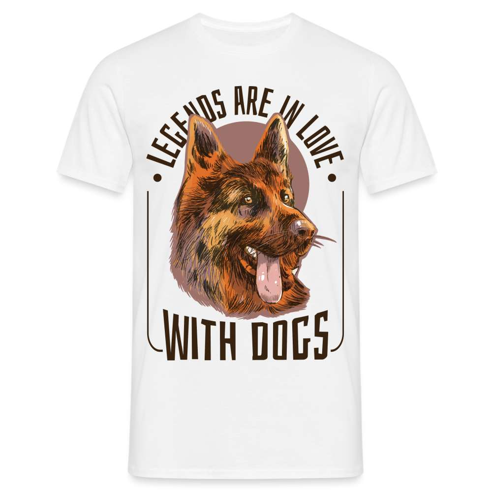 Hundeliebhaber Schäferhund T-Shirt - weiß