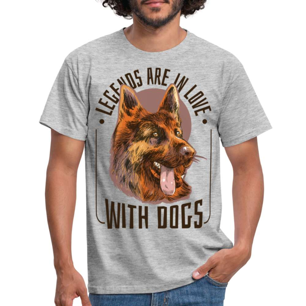Hundeliebhaber Schäferhund T-Shirt - Grau meliert