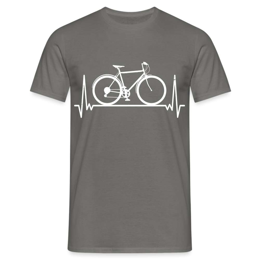 Fahrrad EKG Herzschlag Radfahrer aus Leidenschaft T-Shirt - Graphit