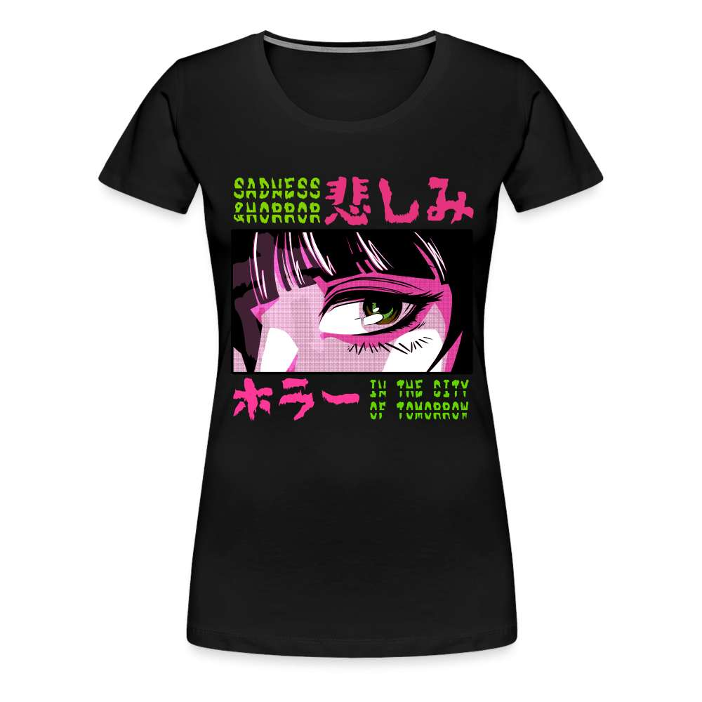 Anime Shirt Japanisch Anime Design Frauen Premium T-Shirt - Schwarz