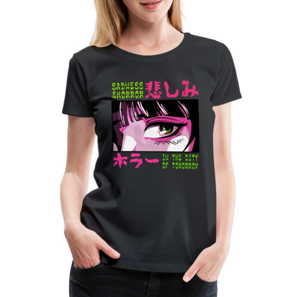 Anime Shirt Japanisch Anime Design Frauen Premium T-Shirt - Schwarz