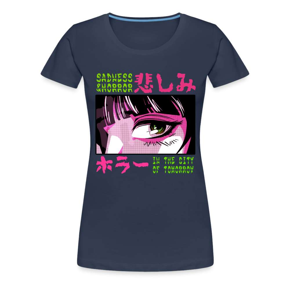 Anime Shirt Japanisch Anime Design Frauen Premium T-Shirt - Navy