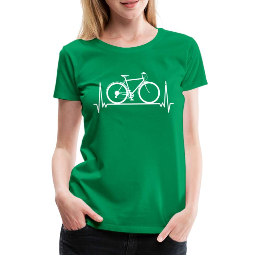 Fahrrad EKG Herzschlag Radfahrerin aus Leidenschaft Frauen Premium T-Shirt - Kelly Green