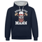 Totenkopf Böser Alter Mann Lustiger Premium Hoodie - Navy/Grau meliert