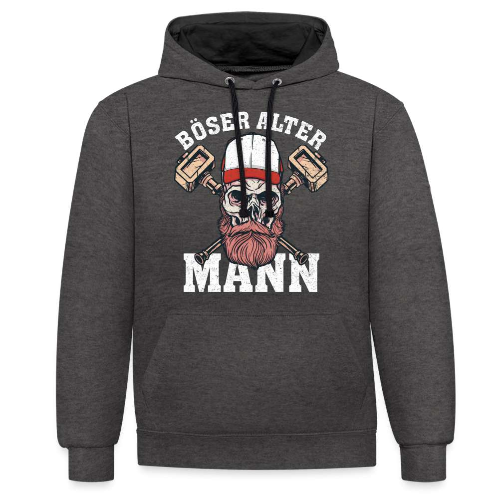 Totenkopf Böser Alter Mann Lustiger Premium Hoodie - Anthrazit/Schwarz