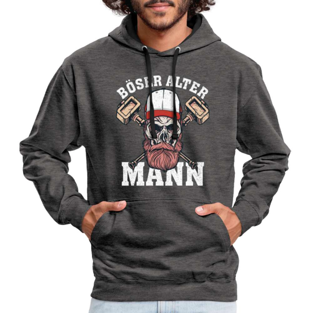 Totenkopf Böser Alter Mann Lustiger Premium Hoodie - Anthrazit/Schwarz