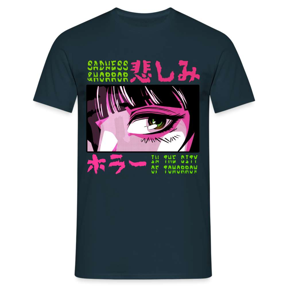 Anime Shirt Japanisch Anime Design T-Shirt - Navy