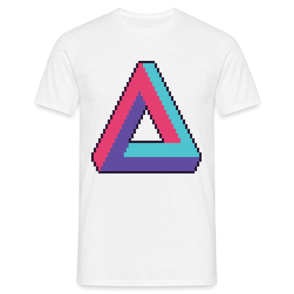 Retro Gaming Programmierer Unendliches Pixel Dreieck T-Shirt - weiß
